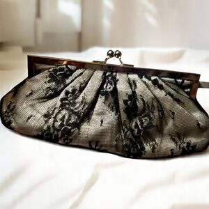 Chic Black Lace Evening Clutch